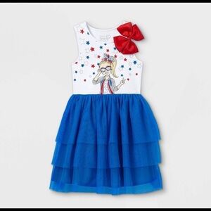 NWT jojo siwa tutu dress girl  XL extra large 14/16 red white blue